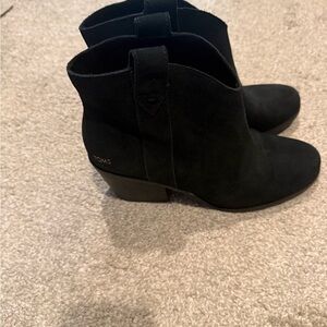 TOMS Black Suede Ankle Booties